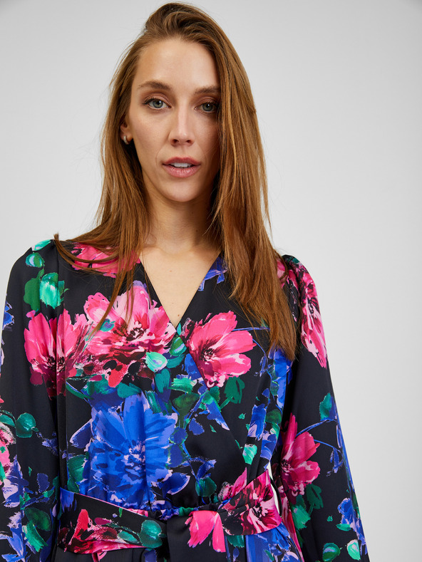 Orsay Rochie florală de damă neagră ORSAY