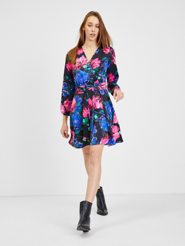 Orsay Rochie florală de damă neagră ORSAY