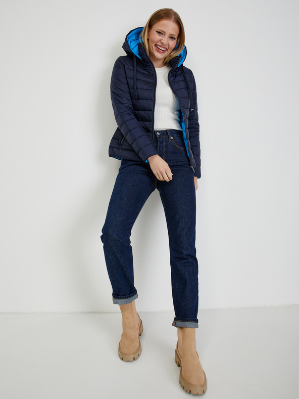 Orsay Jachetă de iarnă matlasată de damă albastru închis ORSAY