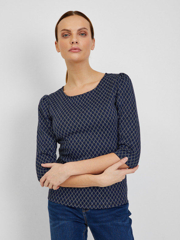 Orsay Bluză de damă albastru închis cu model ORSAY