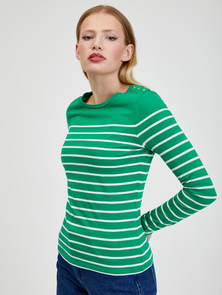 Orsay Bluză de damă în dungi alb-verde ORSAY