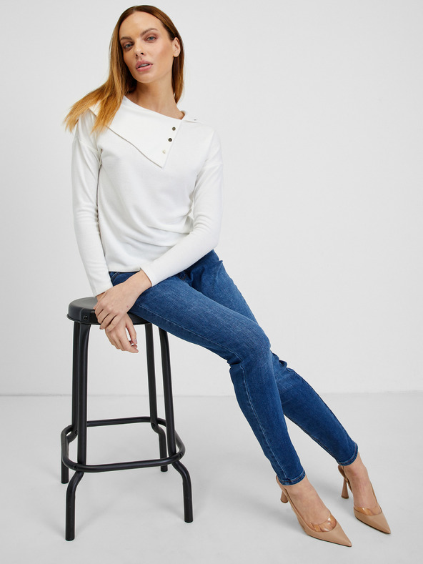 Orsay Bluză de damă albă cu detalii decorative ORSAY