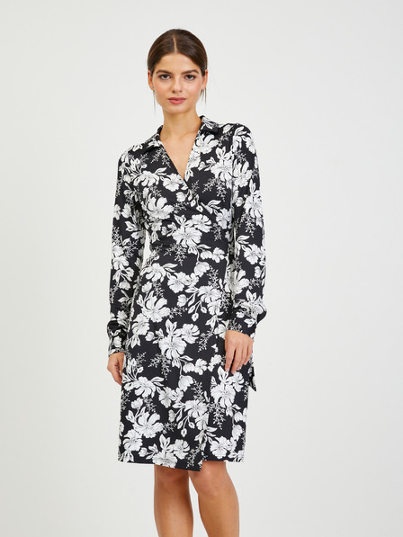 Orsay Rochie florală de damă albă și neagră ORSAY