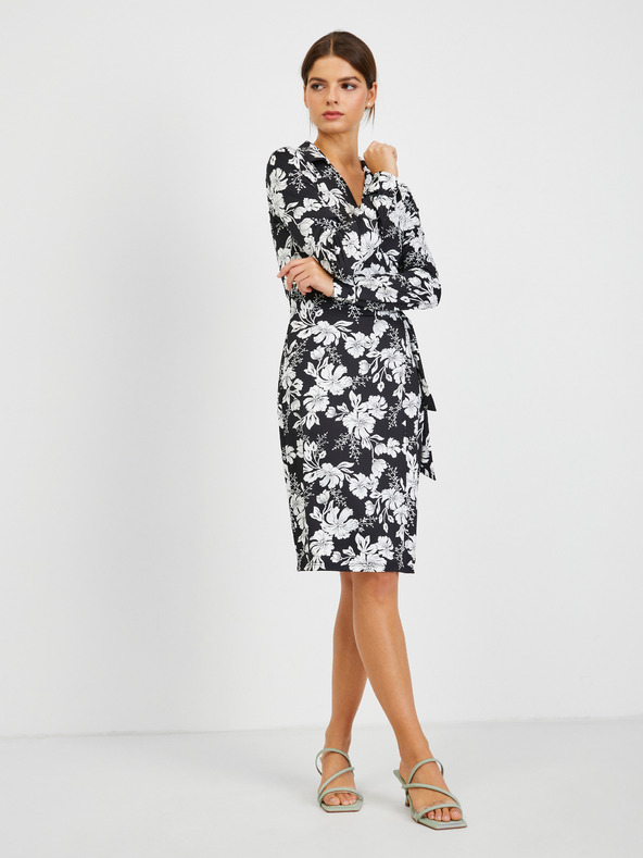 Orsay Rochie florală de damă albă și neagră ORSAY