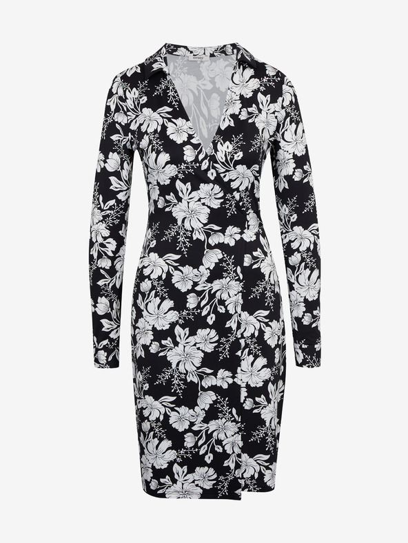 Orsay Rochie florală de damă albă și neagră ORSAY