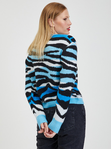 Orsay Pulover de damă cu model negru-albastru ORSAY