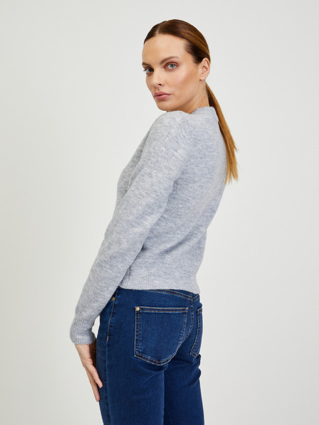 Orsay Cardigan tigrat de damă gri deschis cu amestec de lână ORSAY