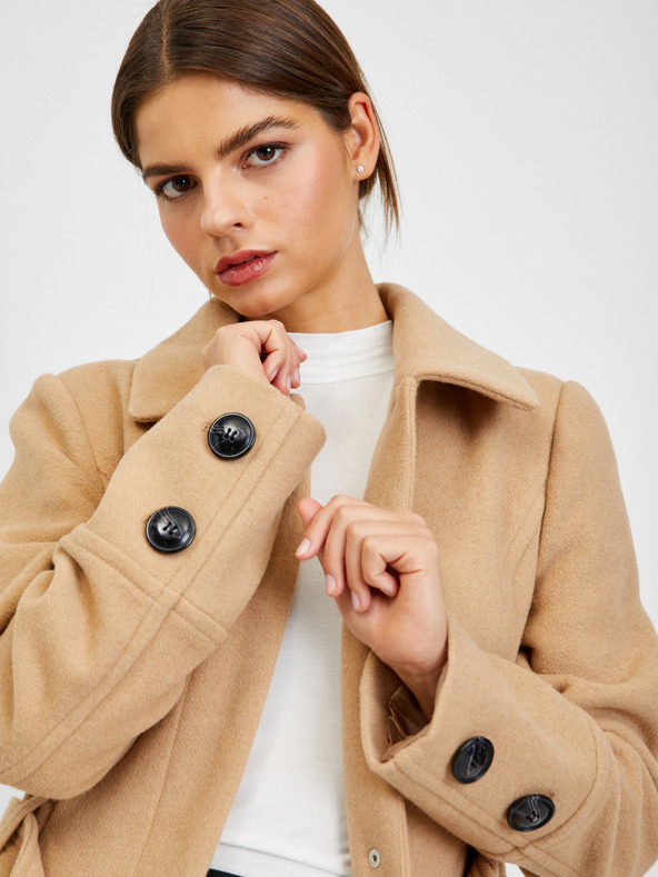 Orsay Palton de iarnă de damă bej cu un amestec de lână ORSAY