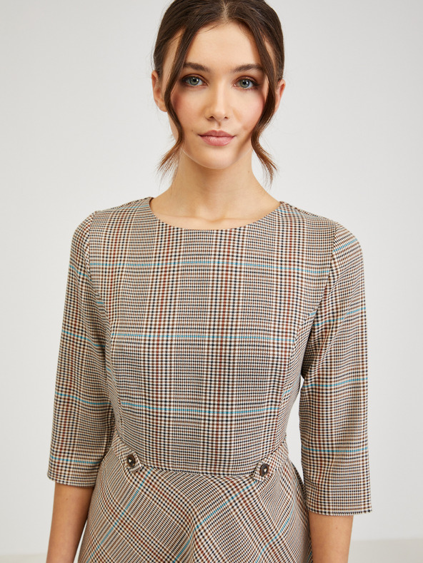 Orsay Rochie de damă maro în carouri ORSAY