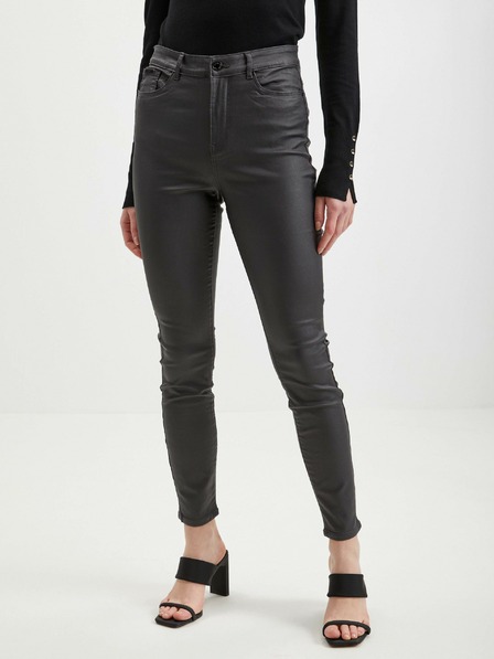 Orsay Pantaloni gri din imitație de piele pentru femei ORSAY