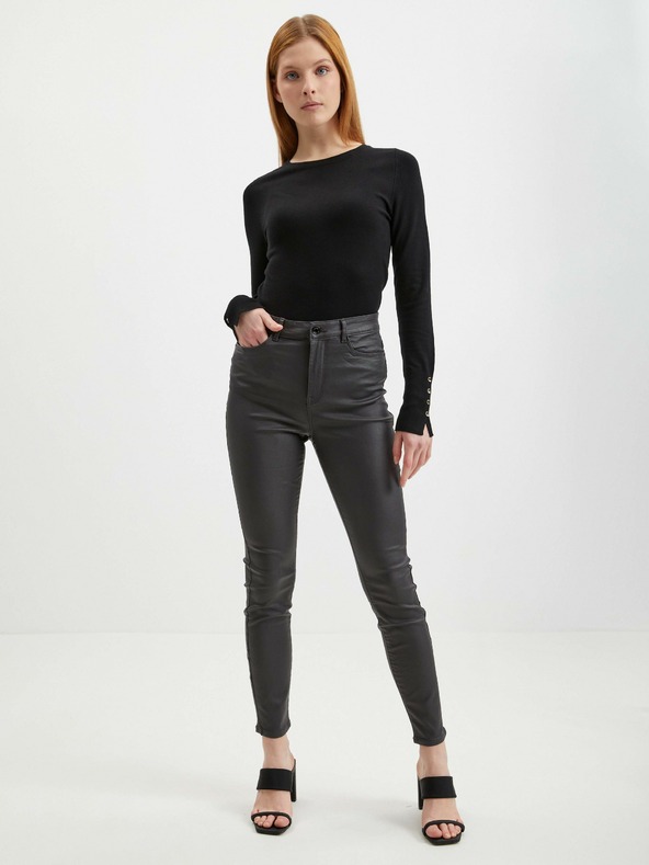 Orsay Pantaloni gri din imitație de piele pentru femei ORSAY