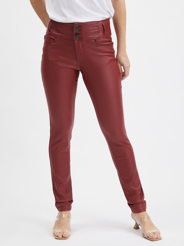 Orsay Pantaloni skinny fit pentru femei culoare vișiniu ORSAY