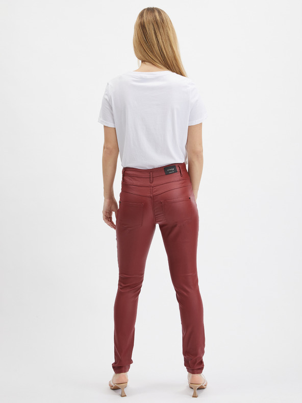 Orsay Pantaloni skinny fit pentru femei culoare vișiniu ORSAY