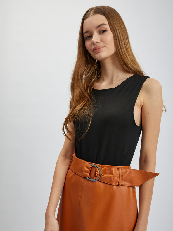 Orsay Fustă de damă maro din imitație de piele ORSAY