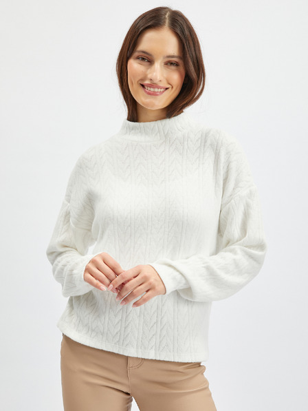 Orsay Pulover de damă alb cu model ORSAY