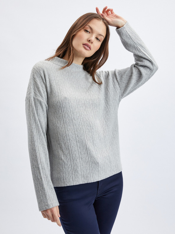 Orsay Pulover de damă gri deschis cu model ORSAY