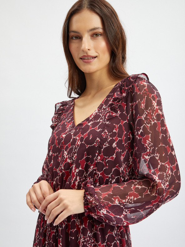 Orsay Rochie damă cu model vișinie ORSAY