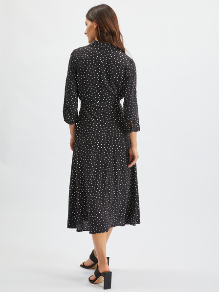 Orsay Rochie midi de damă neagră cu buline ORSAY