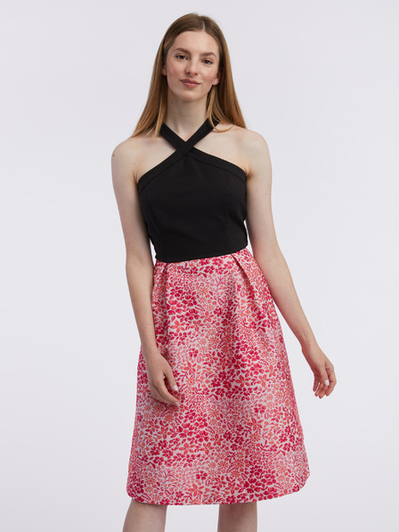 Orsay Rochie florala damă roz și neagră ORSAY
