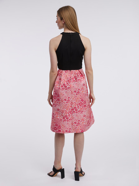 Orsay Rochie florala damă roz și neagră ORSAY