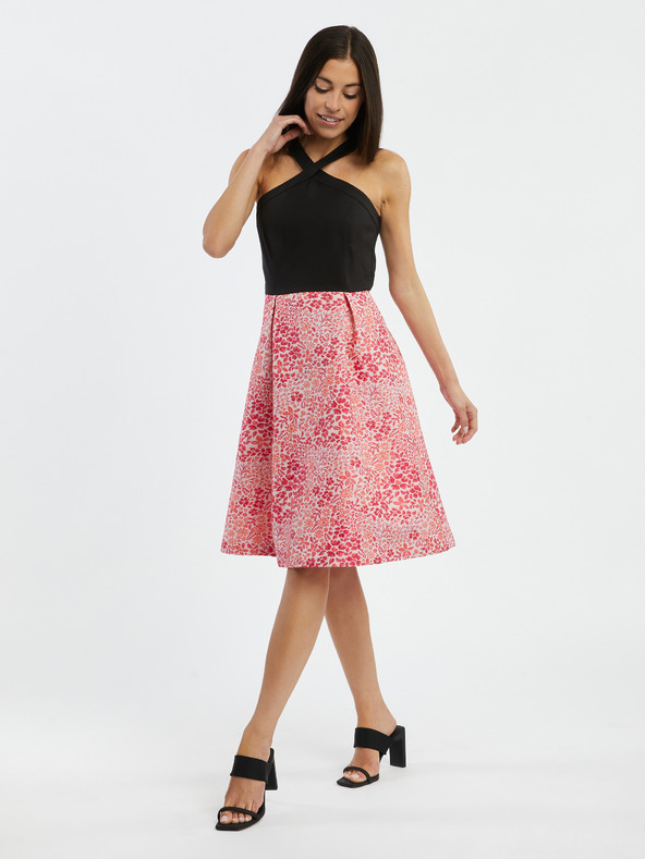 Orsay Rochie florala damă roz și neagră ORSAY