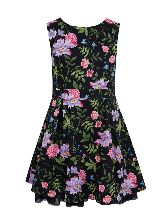 Orsay Rochie neagră pentru fete cu flori ORSAY