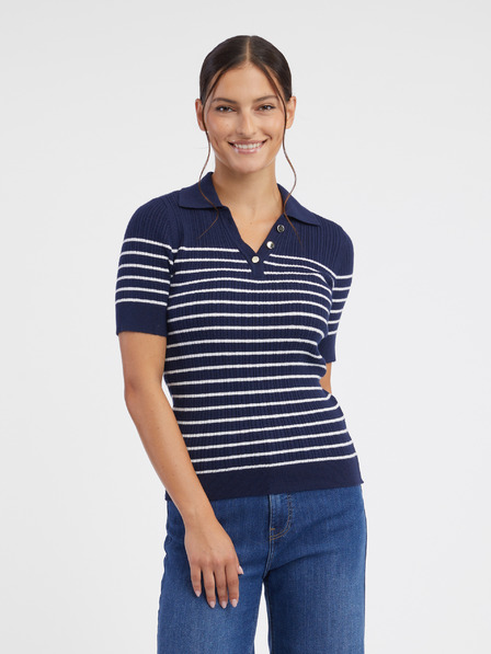 Orsay Tricou polo cu dungi albastru închis pentru femei ORSAY