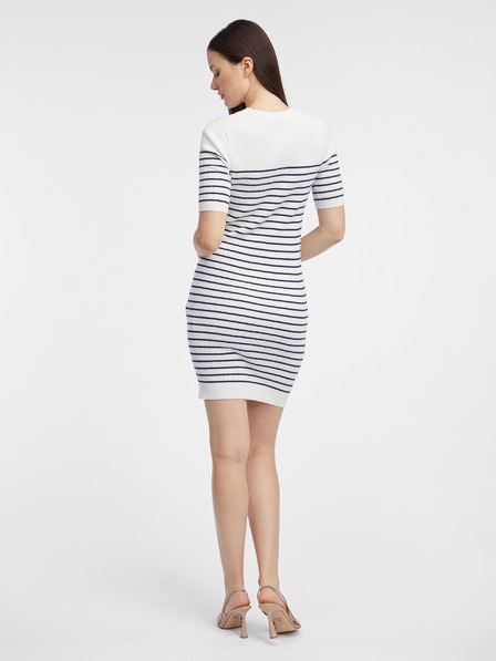 Orsay Rochie pulover alb cu dungi pentru femei ORSAY