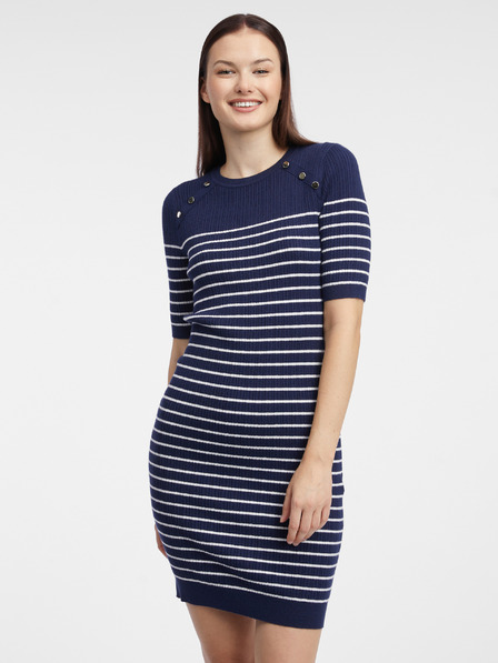 Orsay Rochie pulover cu dungi albastru închis pentru femei ORSAY