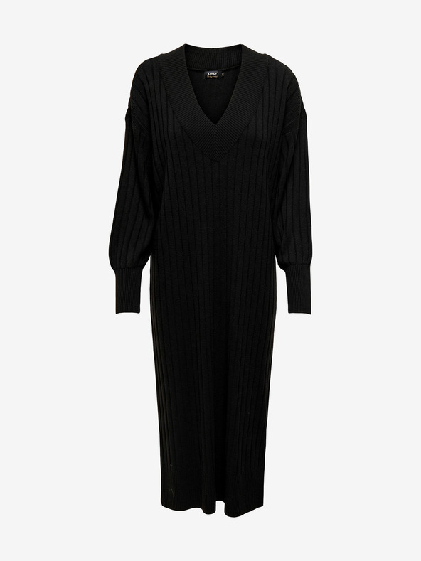 ONLY CARMAKOMA Cardigan cu nervuri pentru femei negru midi ONLY CARMAKOMA New Tessa