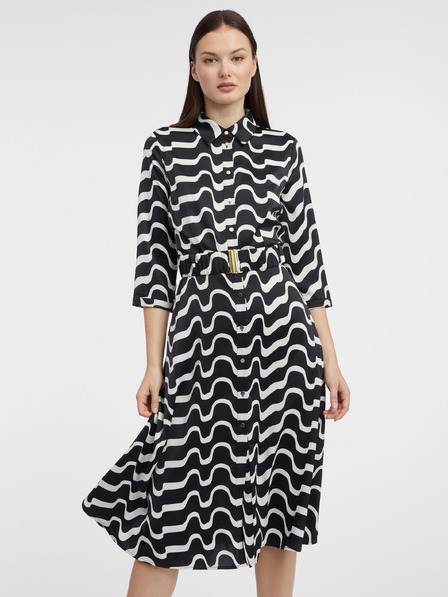 Orsay Rochie cămașă cu model negru pentru femei ORSAY