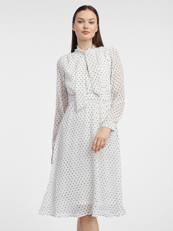 Orsay Rochie crem cu buline pentru femei ORSAY