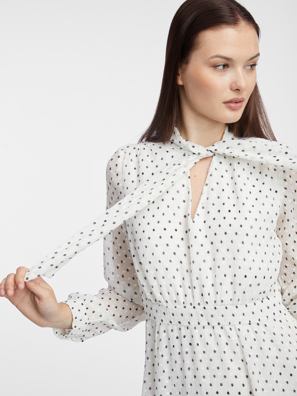 Orsay Rochie crem cu buline pentru femei ORSAY
