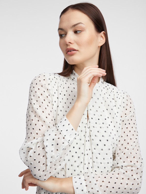 Orsay Rochie crem cu buline pentru femei ORSAY