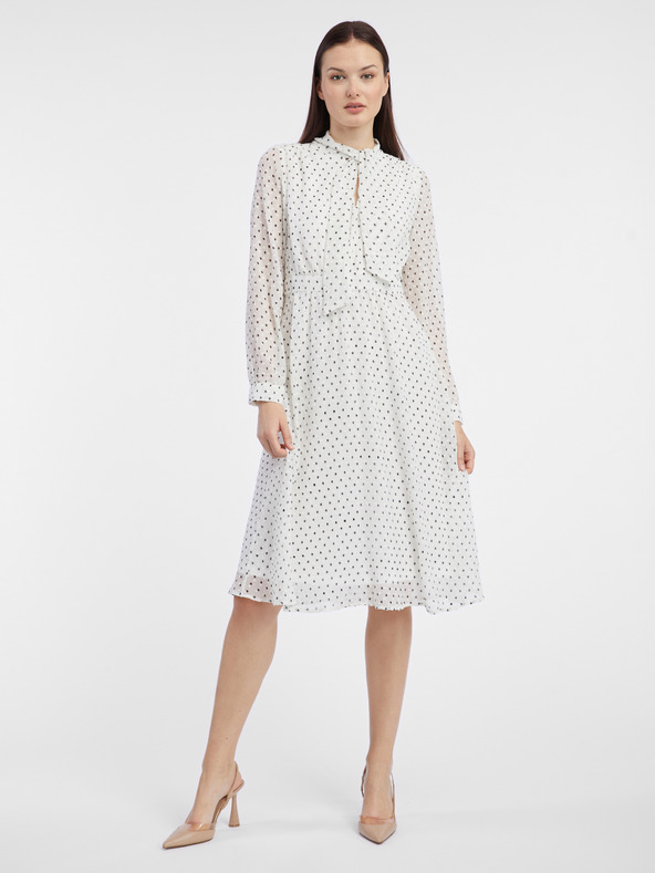 Orsay Rochie crem cu buline pentru femei ORSAY