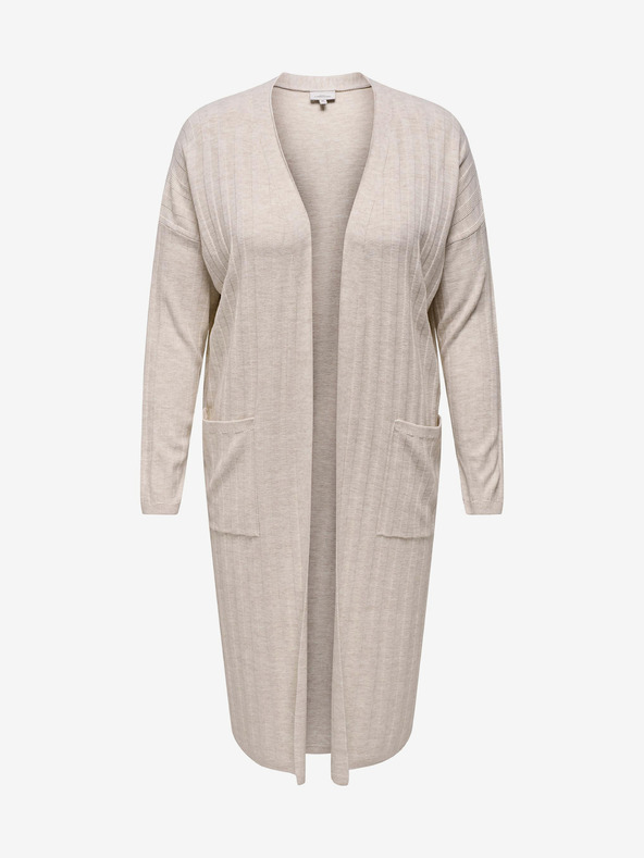 ONLY CARMAKOMA Cardigan lung bej pentru femei ONLY CARMAKOMA New Tessa