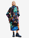 Desigual Negru Desigual Poncho cu model pentru femei Manchas Colima