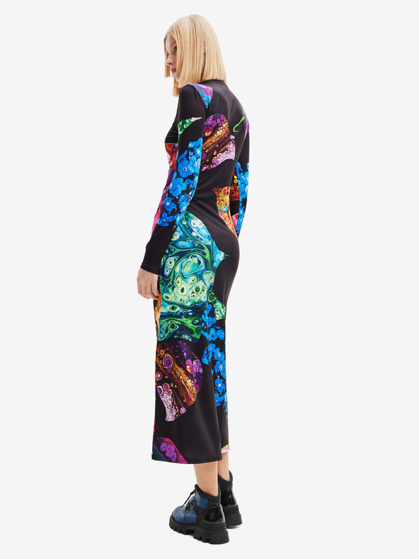 Desigual Rochie maxi cu model albastru și negru pentru femei Desigual Arles - Lacroix