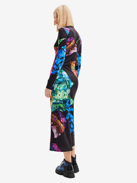 Desigual Rochie maxi cu model albastru și negru pentru femei Desigual Arles - Lacroix