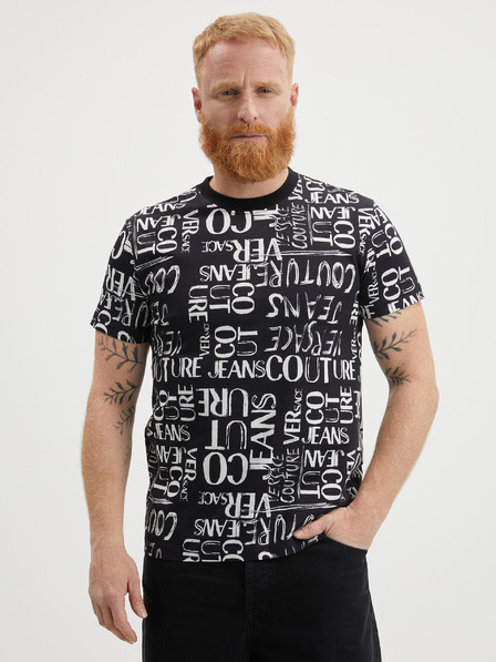 Versace Jeans Couture Tricou negru cu model pentru bărbați Versace Jeans Couture