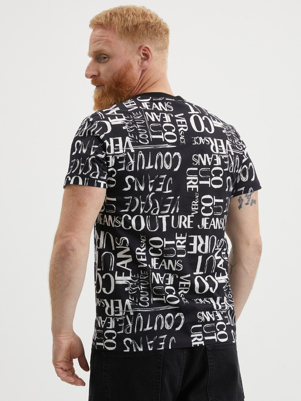 Versace Jeans Couture Tricou negru cu model pentru bărbați Versace Jeans Couture