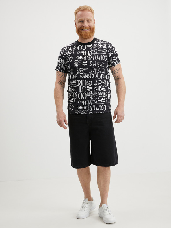 Versace Jeans Couture Tricou negru cu model pentru bărbați Versace Jeans Couture