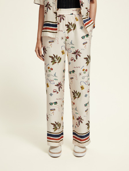 Scotch & Soda Pantaloni cu model crem pentru femei Scotch & Soda