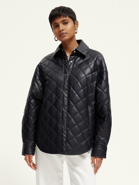 Scotch & Soda Jachetă din piele neagră pentru femei Scotch & Soda