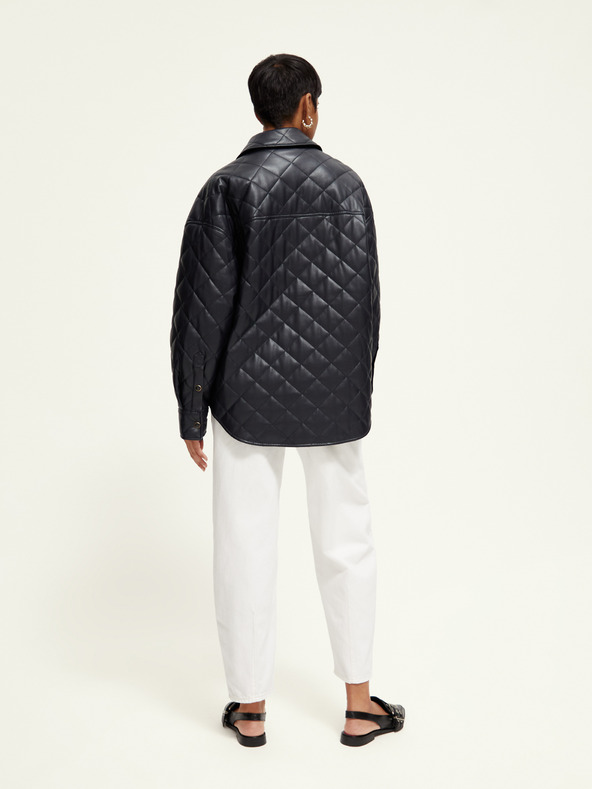 Scotch & Soda Jachetă din piele neagră pentru femei Scotch & Soda