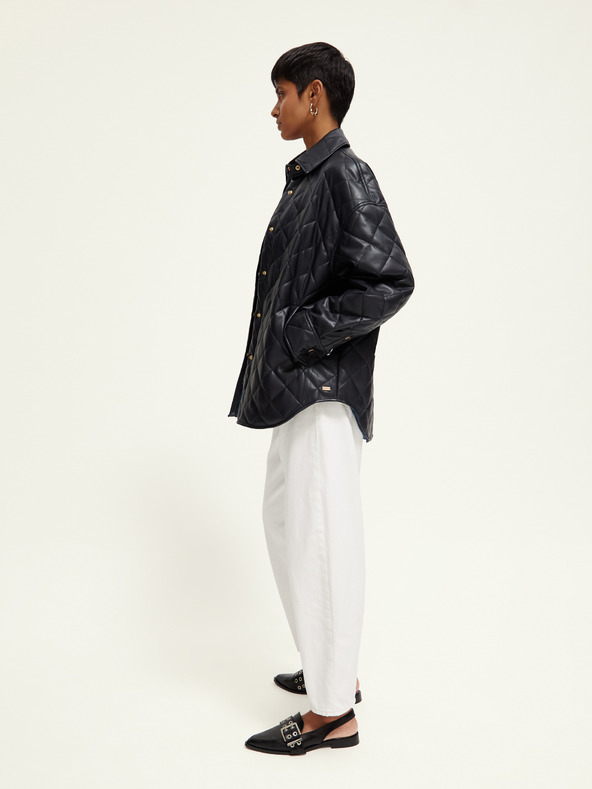 Scotch & Soda Jachetă din piele neagră pentru femei Scotch & Soda