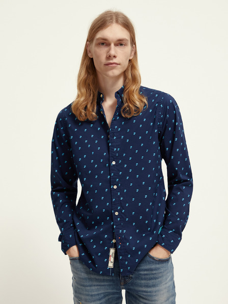 Scotch & Soda Cămașă cu model albastru închis pentru bărbați Scotch & Soda