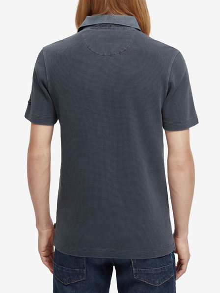 Scotch & Soda Tricou polo albastru închis pentru bărbați Scotch & Soda Garment Dye