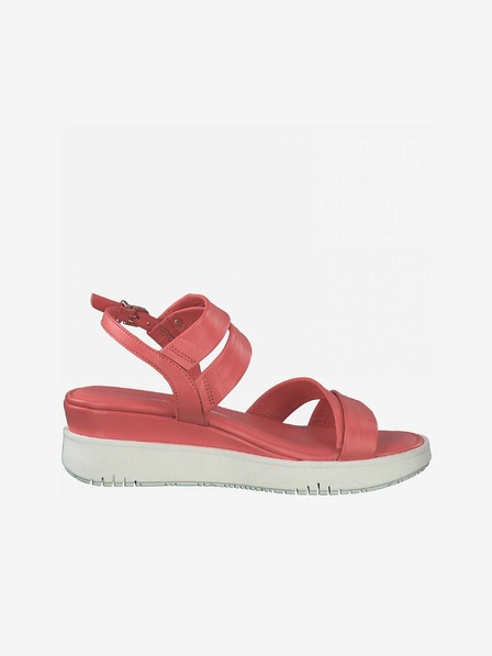Tamaris Sandale cu toc din piele pentru femei Coral Tamaris