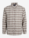 Jack & Jones Cămașă în carouri albă și maro Jack & Jones Gracia pentru bărbați